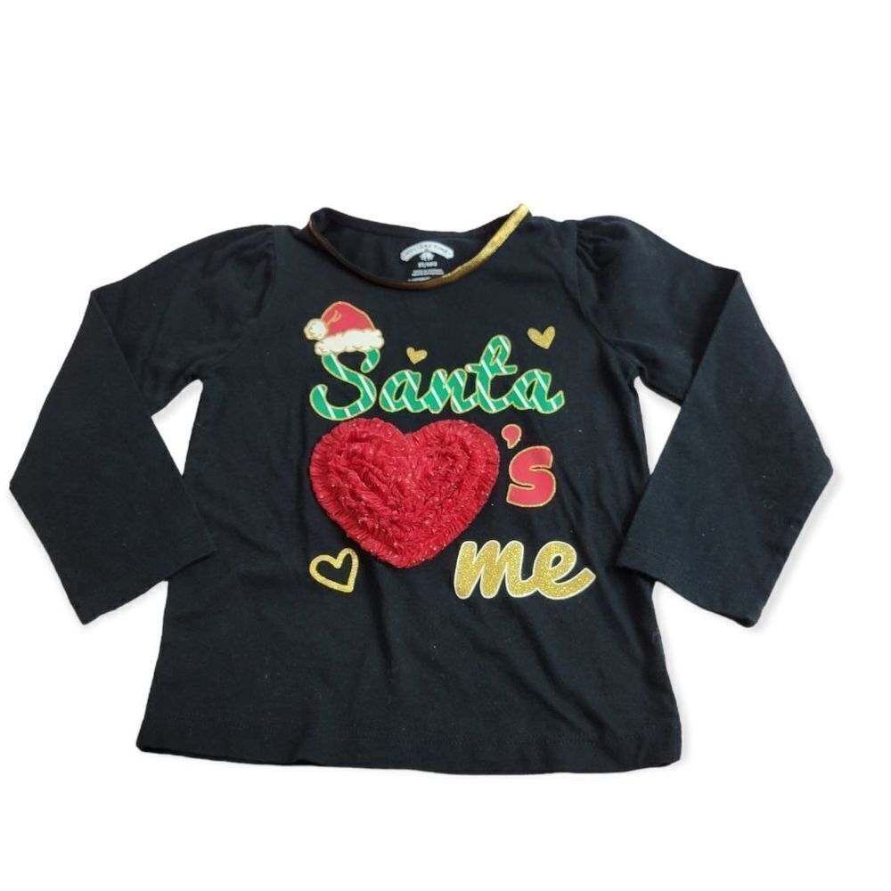 Holiday Time Santa Loves me shirt 3T